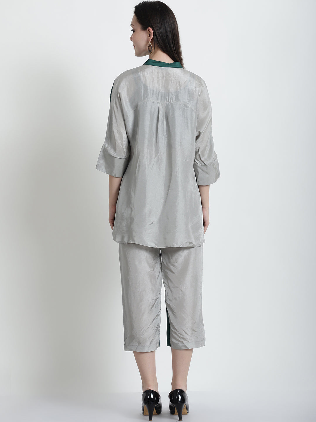 EMERALD GREEN / GREY RESORT CO-ORD SET