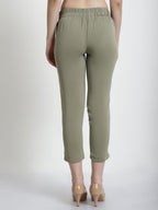 GREEN MILITARY NARROW LEG TROUSER