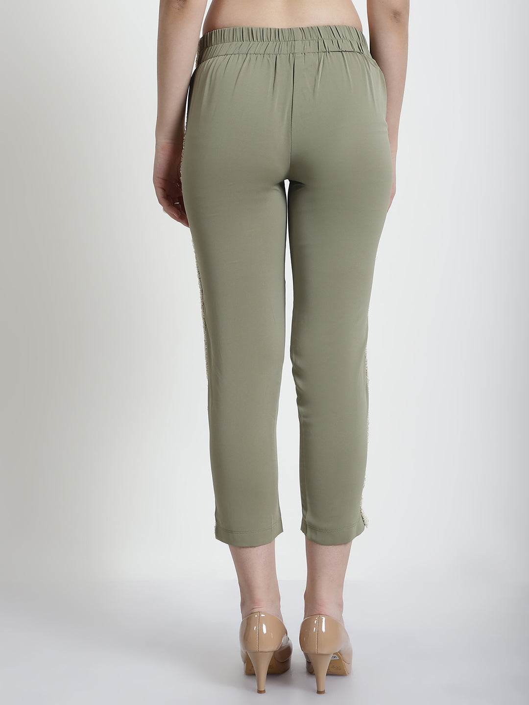GREEN MILITARY NARROW LEG TROUSER