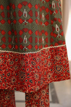 Women Ethnic Motifs Printed Regular Pure Cotton Kurta with Trousers & With Dupatta