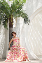 Floral-Printed Knitted Midi Ethnic Dresses