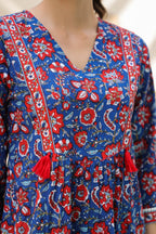 Floral Print Cotton Empire Top