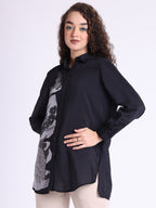 BLACK NILGIRI COLLARED BUTTON DOWN SHIRT