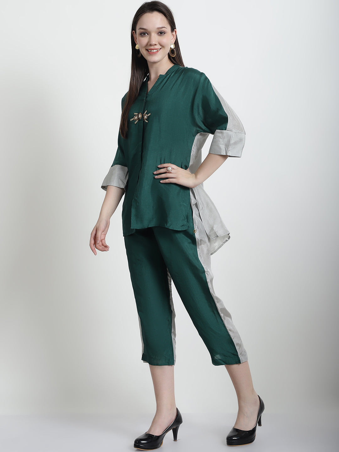 EMERALD GREEN / GREY RESORT CO-ORD SET