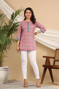 Women Pink Ethnic Motifs Printed Pure Cotton Kurti