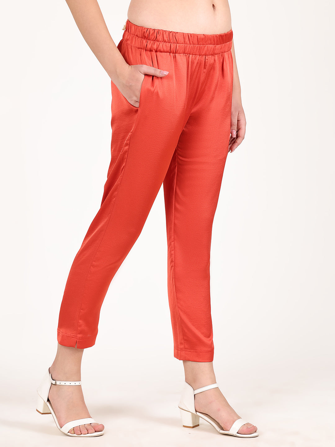 RUST ORANGE NARROW LEG PANT
