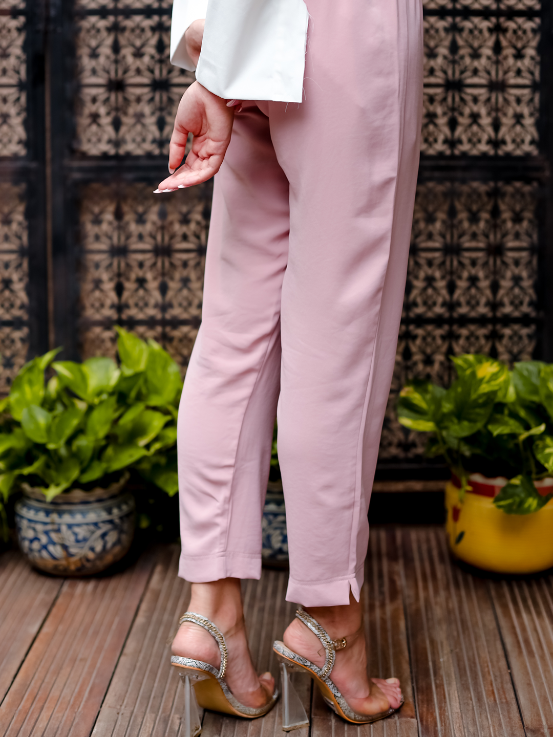 SALMON NARROW LEG TROUSER