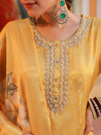 Women Ethnic Motifs Regular Pure Cotton Kurta with Trousers & With Dupatta