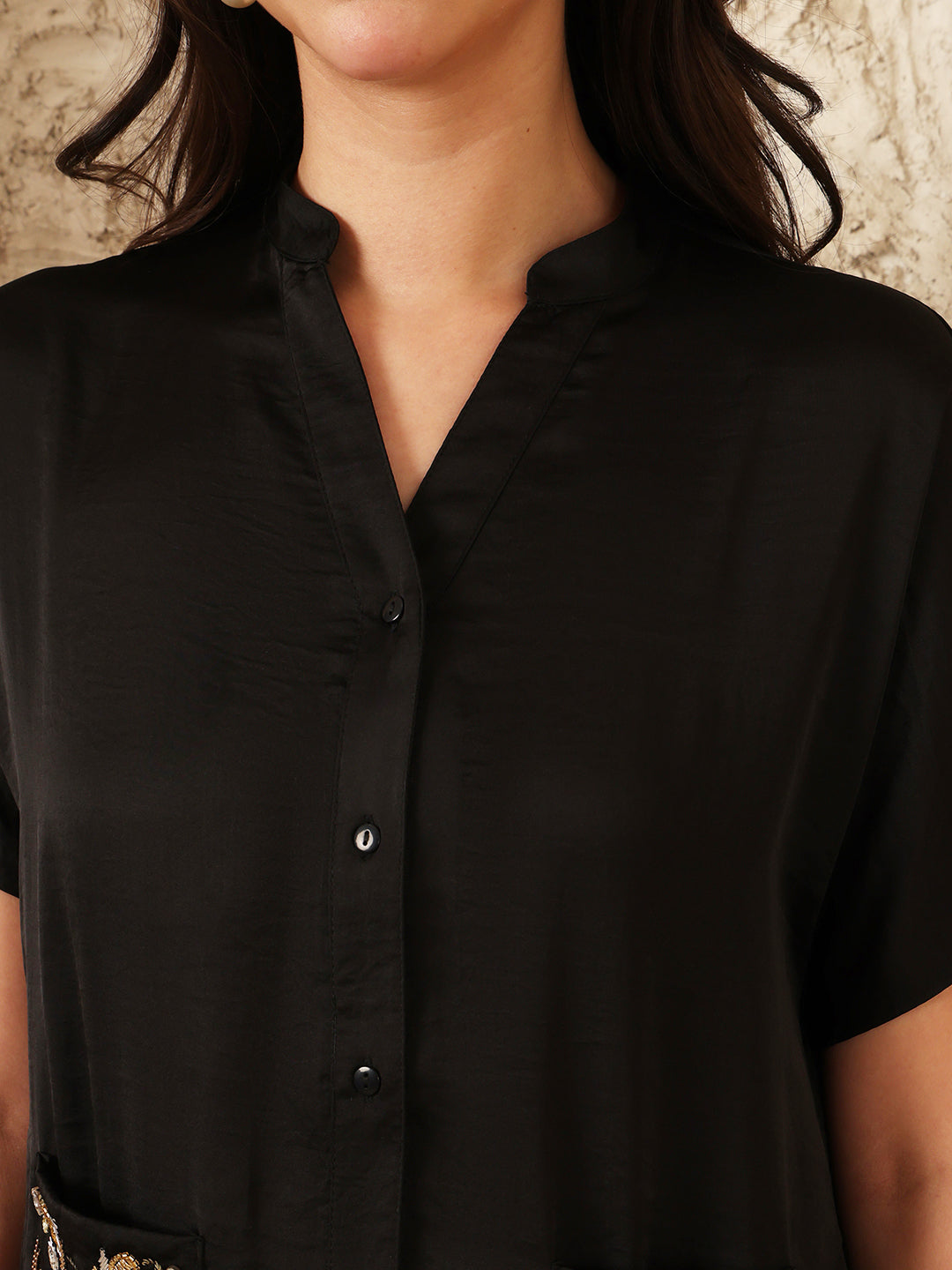 BLACK HALO BEADED SHIRT