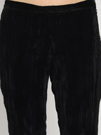 VELVET BLACK SIDE ZIP PANT