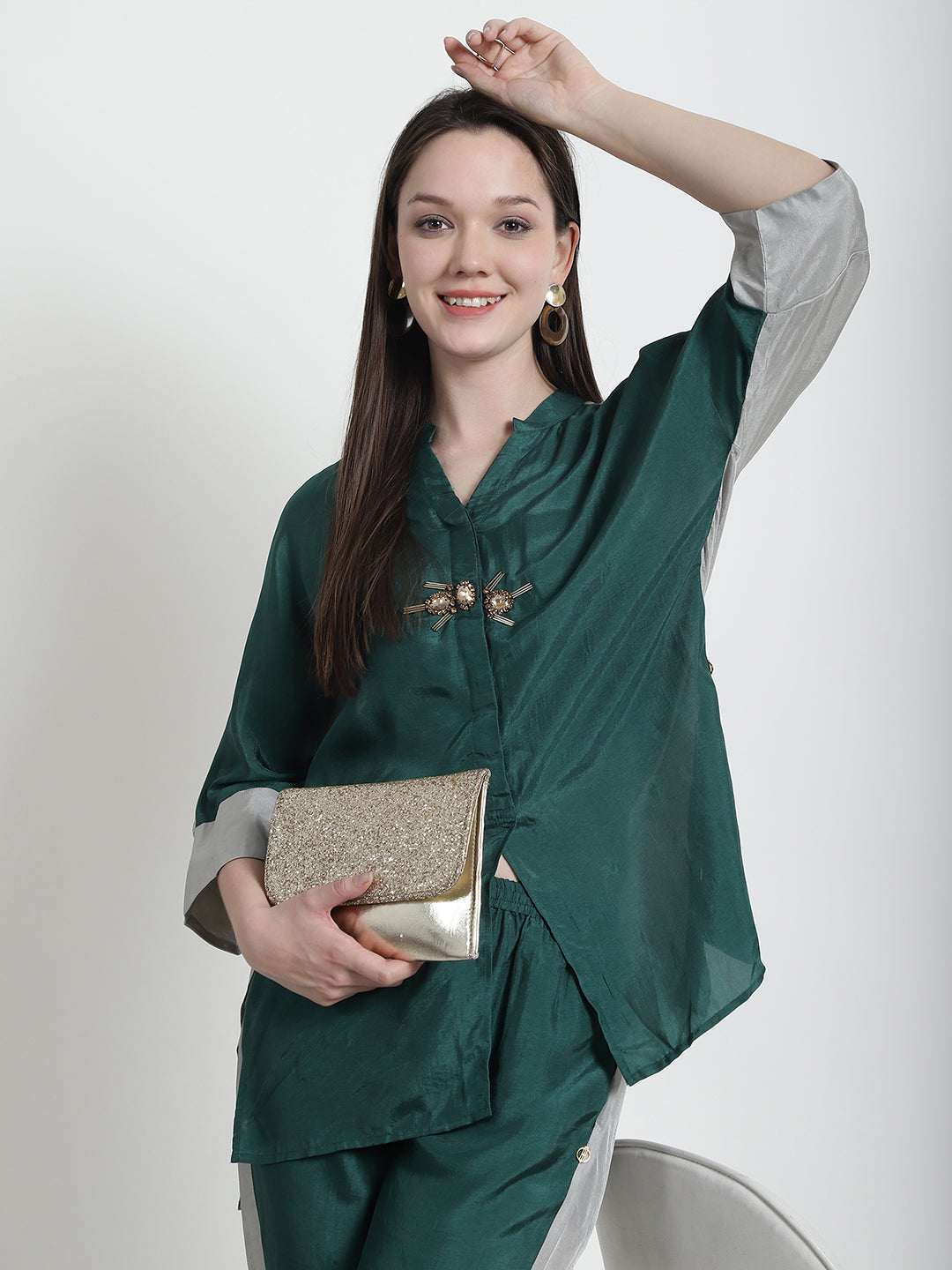 EMERALD GREEN / GREY RESORT CO-ORD SET