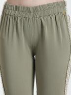 GREEN MILITARY NARROW LEG TROUSER