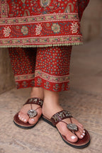 Women Ethnic Motifs Printed Pleated Pure Cotton Kurta with Trousers & With Dupatta