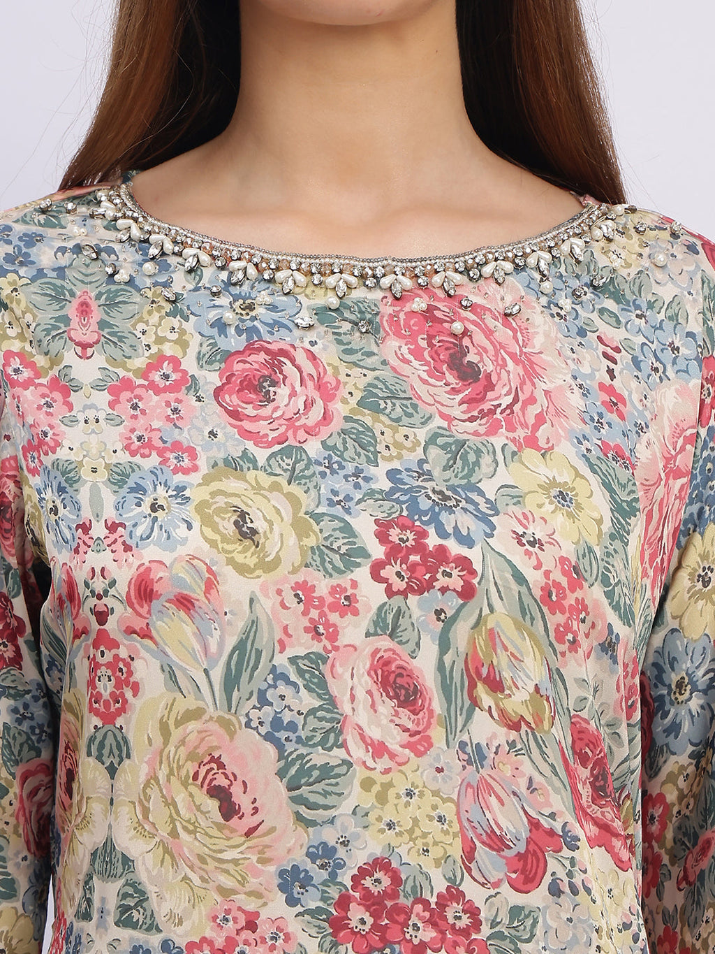 BEIGE ENGLISH GARDEN SIENNA TOP