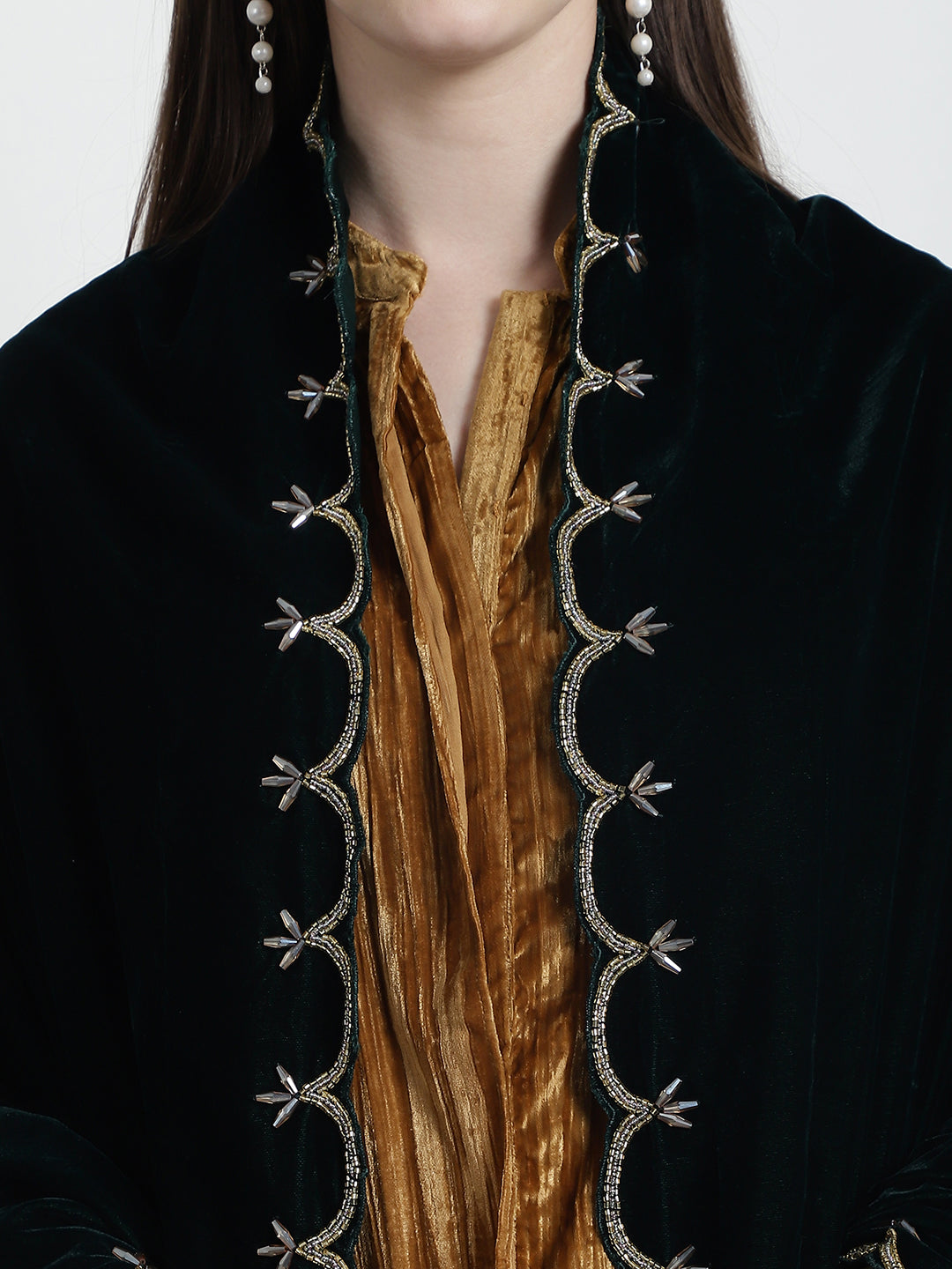 EMERALD GREEN BEADED SHAWL