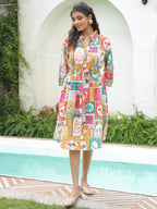 Printed Pure Cotton Fit & Flare Ethnic Dress