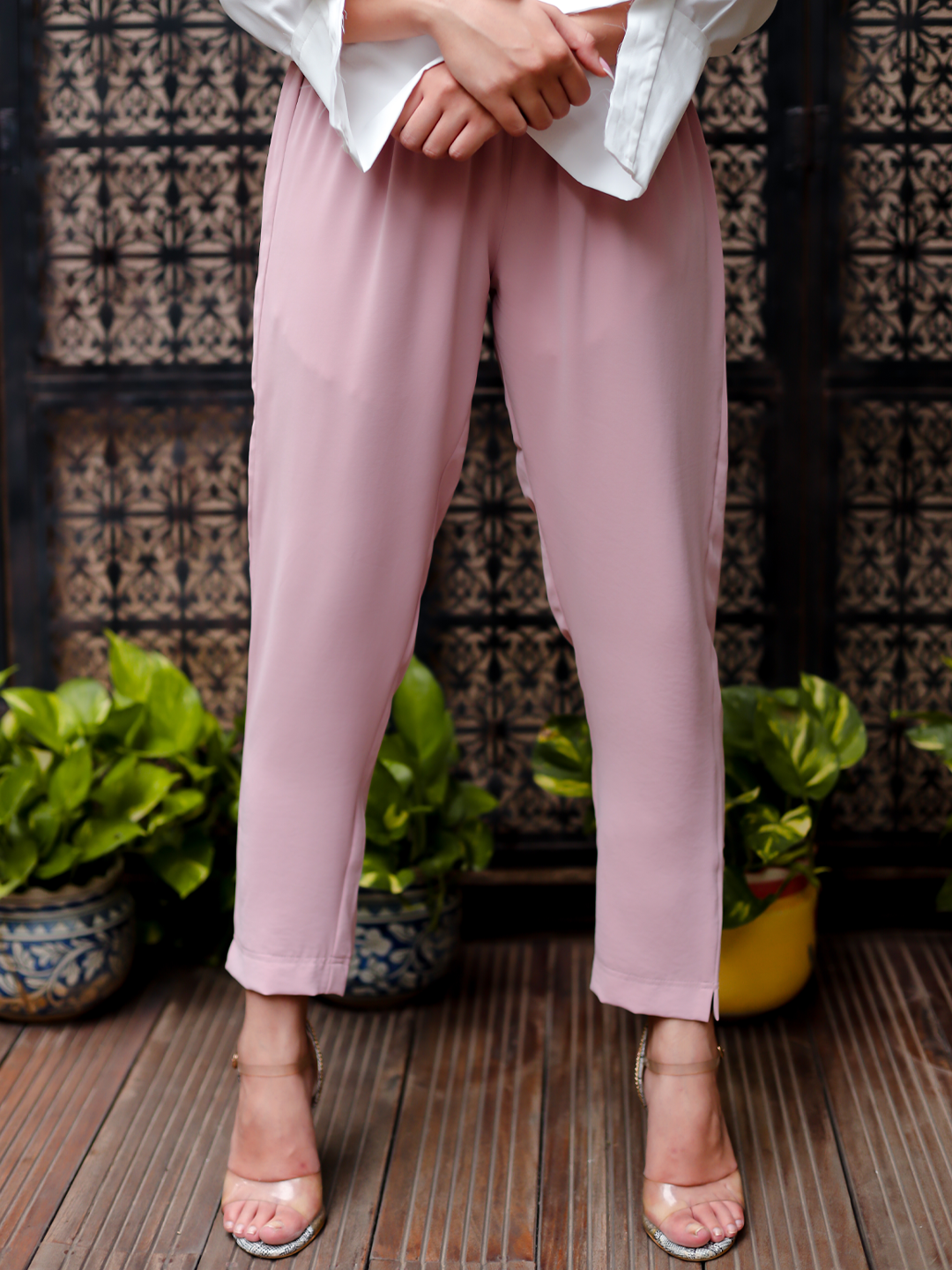 SALMON NARROW LEG TROUSER