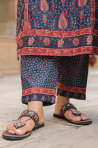 Women Ethnic Motifs Printed Pleated Pure Cotton Kurta with Trousers & With Dupatta