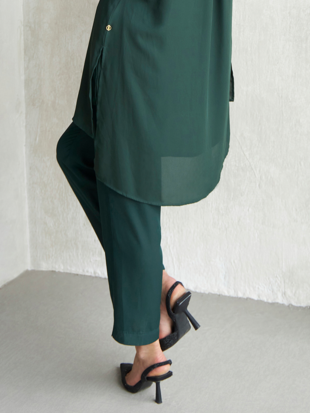 EMERALD GREEN ALEXA NARROW LEG TROUSER