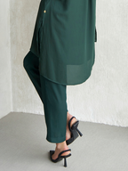 EMERALD GREEN ALEXA NARROW LEG TROUSER