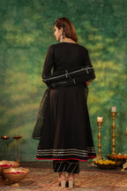 Women Regular Gotta Patti Anarkali Kurta With Trousers & Dupatta