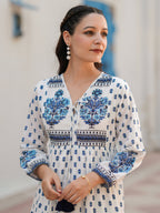 Ethnic Motifs Printed Cotton Fit & Flare Midi Dress