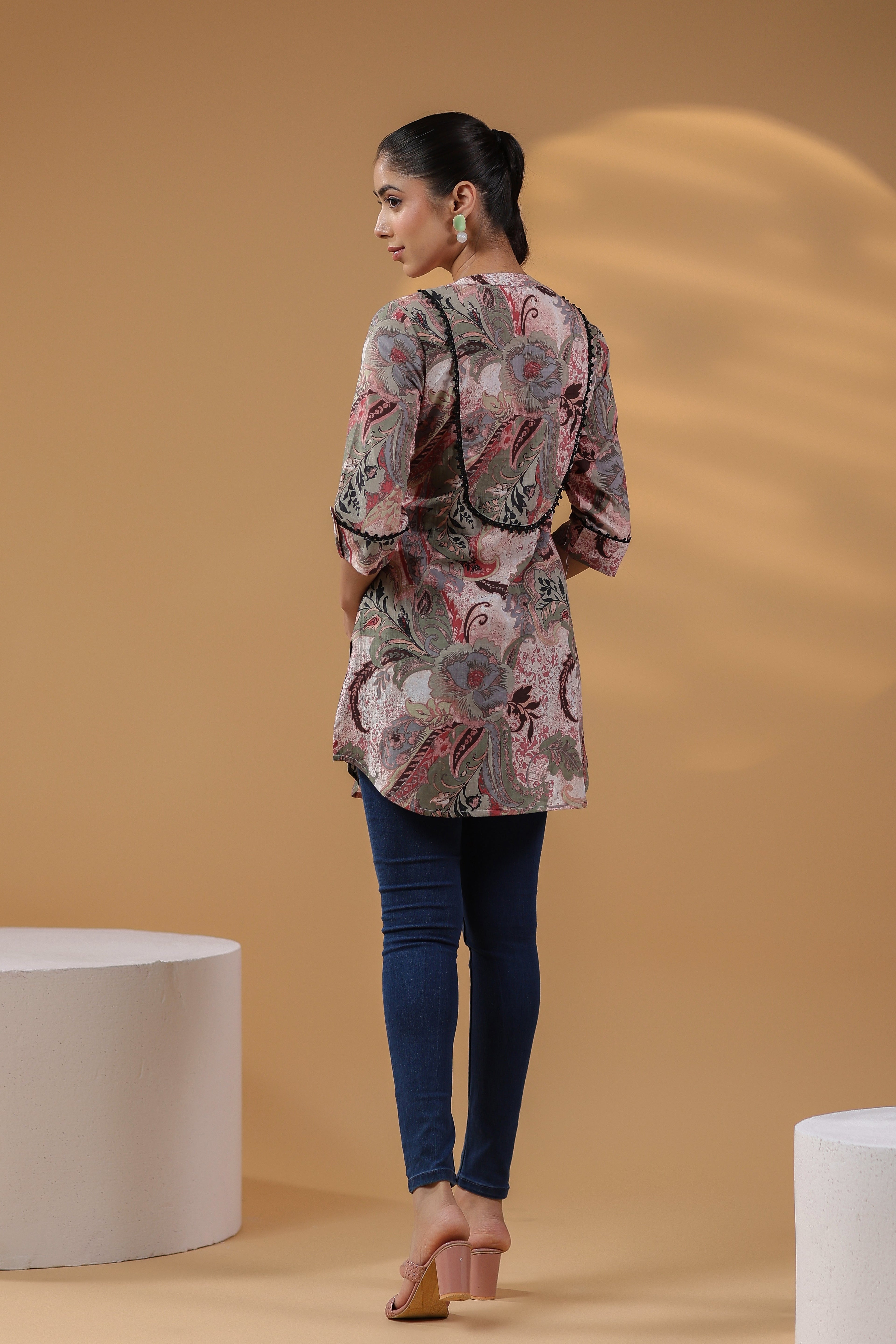Women Ethnic Motifs Printed Cotton Top