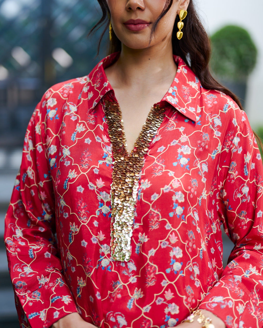RED PANAG AARNA TUNIC