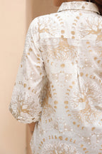 Shirt Collar Printed Tunic