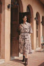 BEIGE ASIAN COUNTRYSIDE PALOMA DRESS