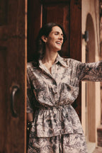 BEIGE ASIAN COUNTRYSIDE PALOMA DRESS