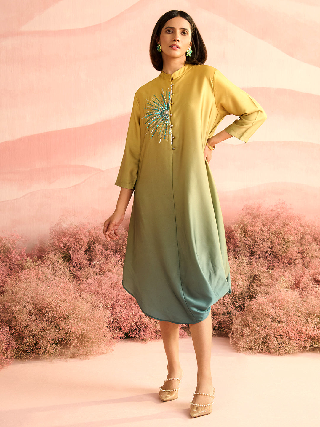 YELLOW OMBRE MANOR DRESS