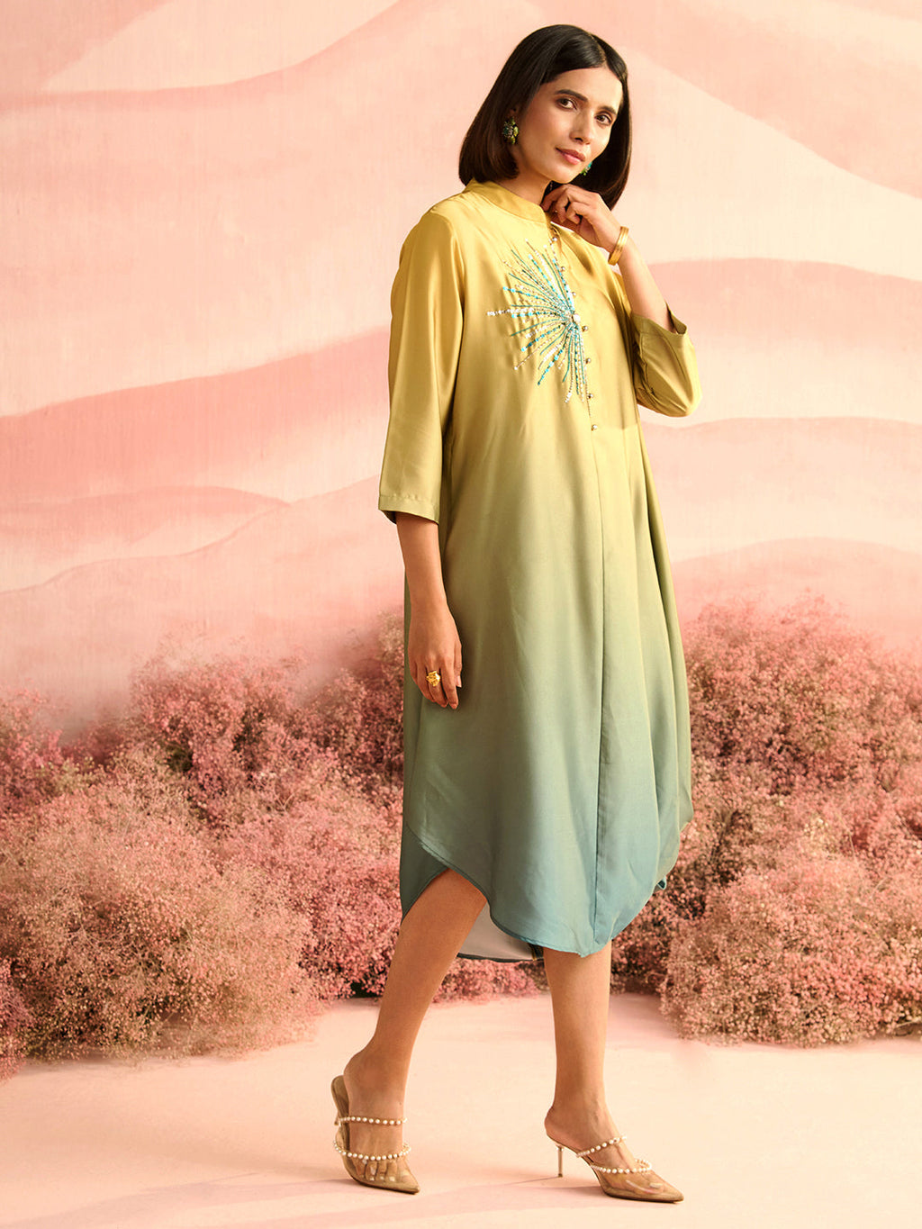 YELLOW OMBRE MANOR DRESS