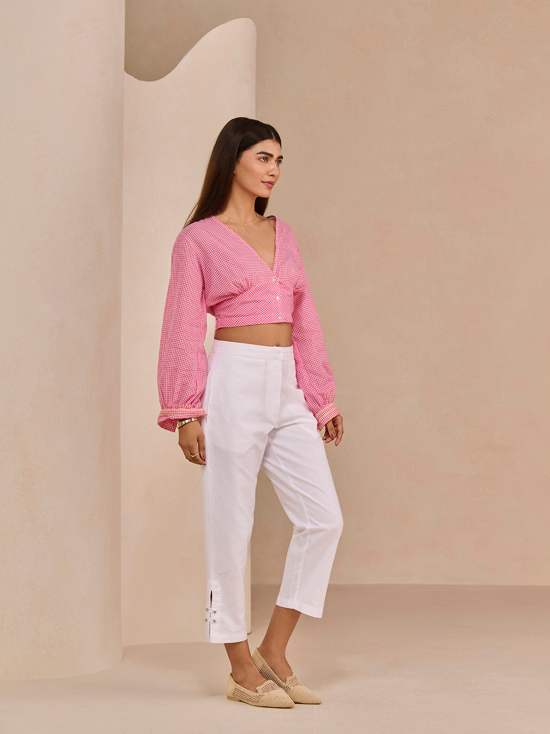PINK GINGHAM IRIS TOP