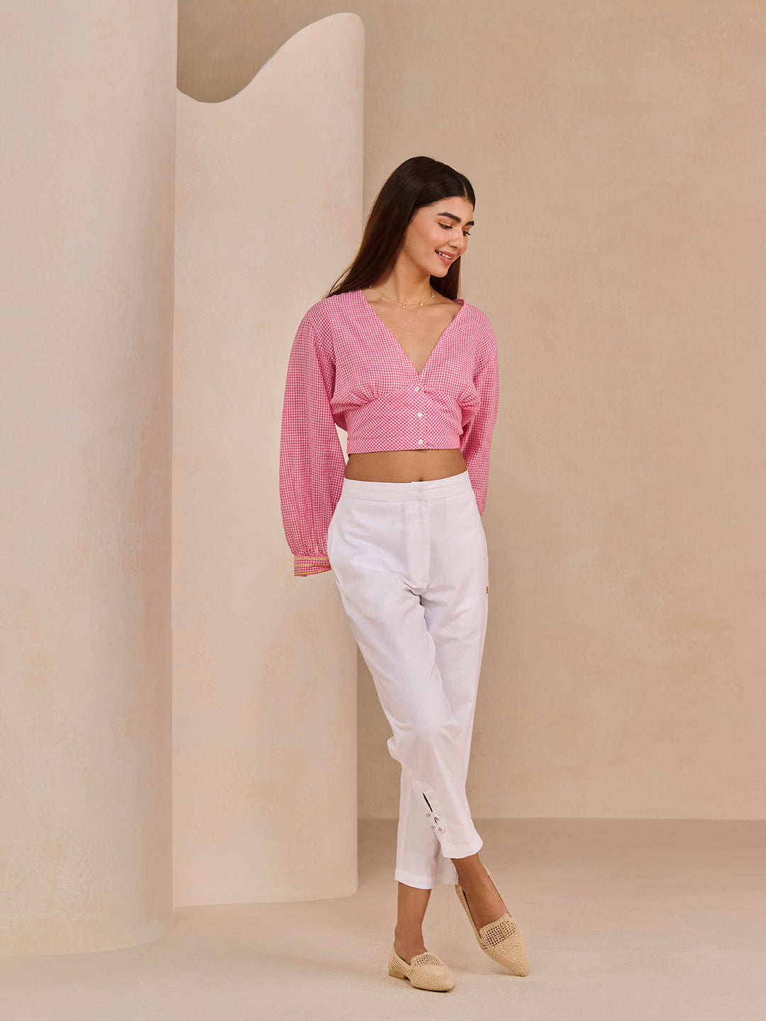 PINK GINGHAM IRIS TOP