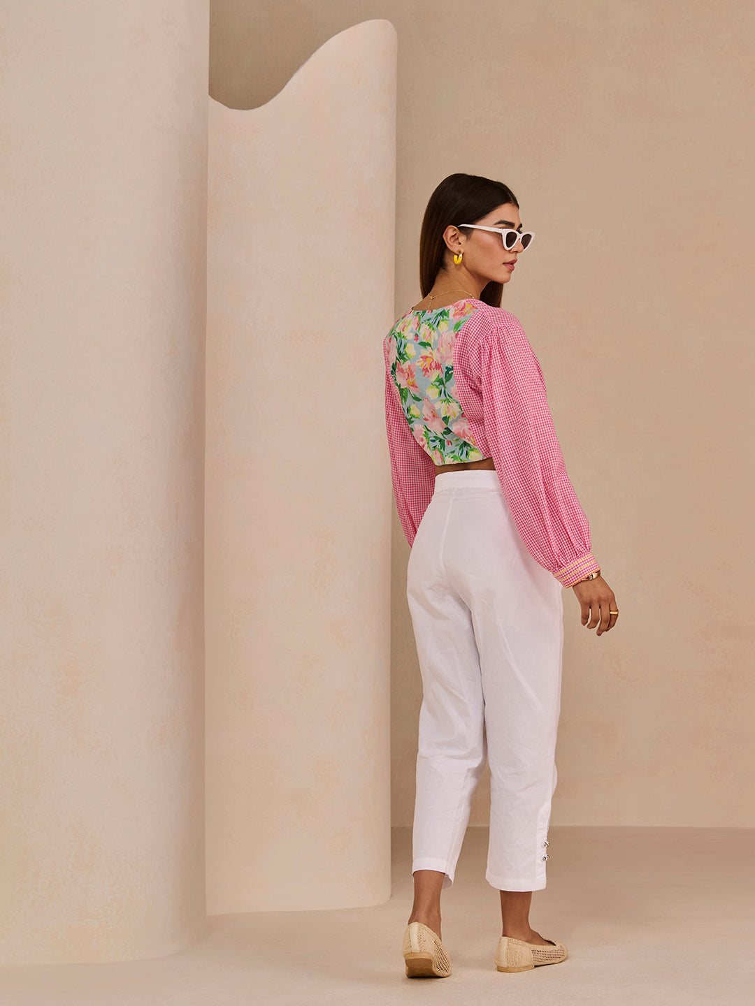 PINK GINGHAM IRIS TOP