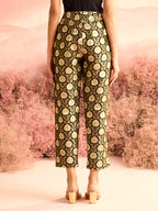 BLACK BROCADE PANTS