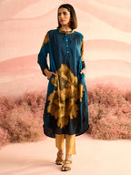 BLUE FLORA GATHERED TUNIC