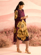 PURPLE FLORA GATHERED TUNIC