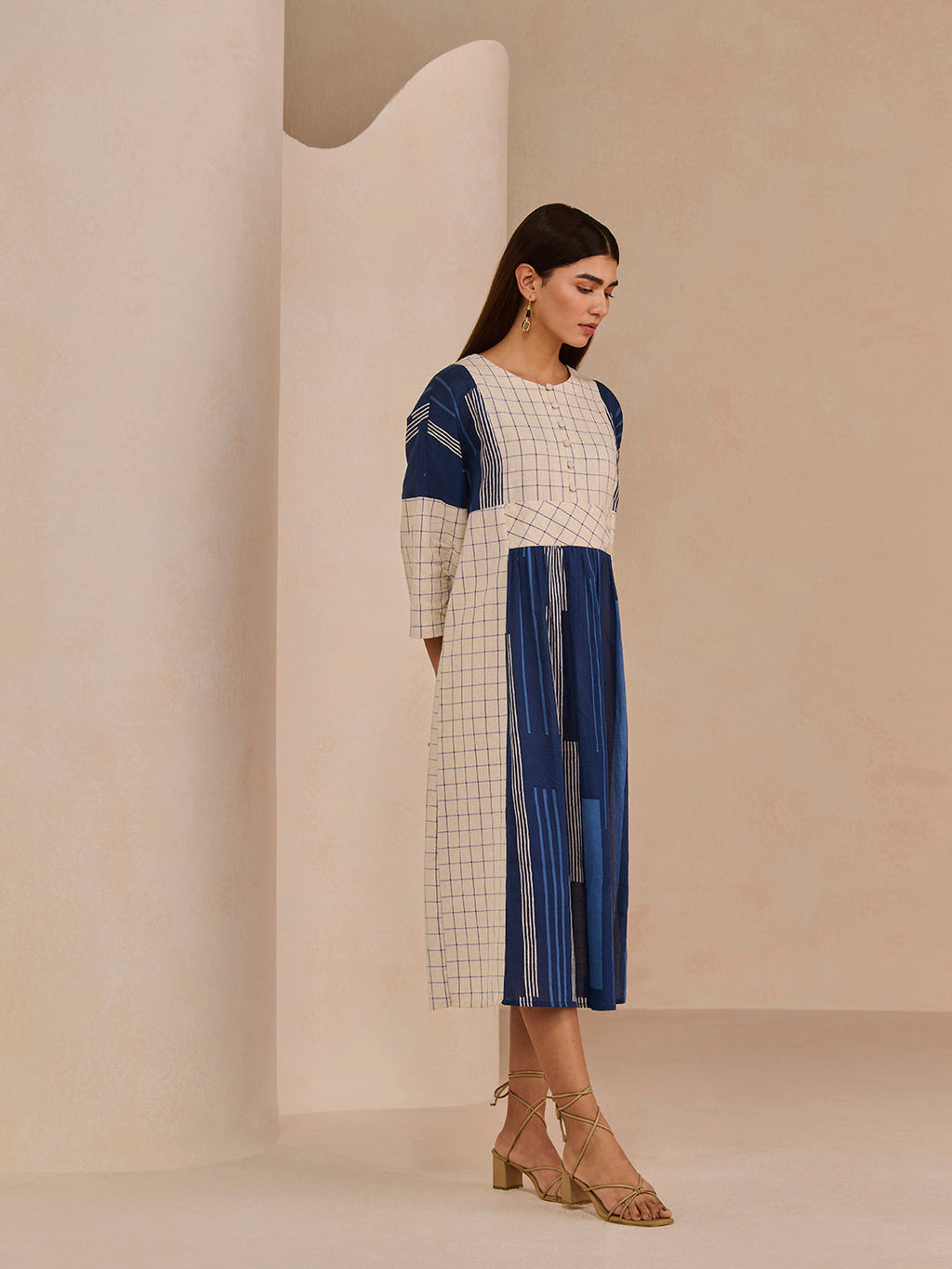 BLUE TRIM FRANK DRESS