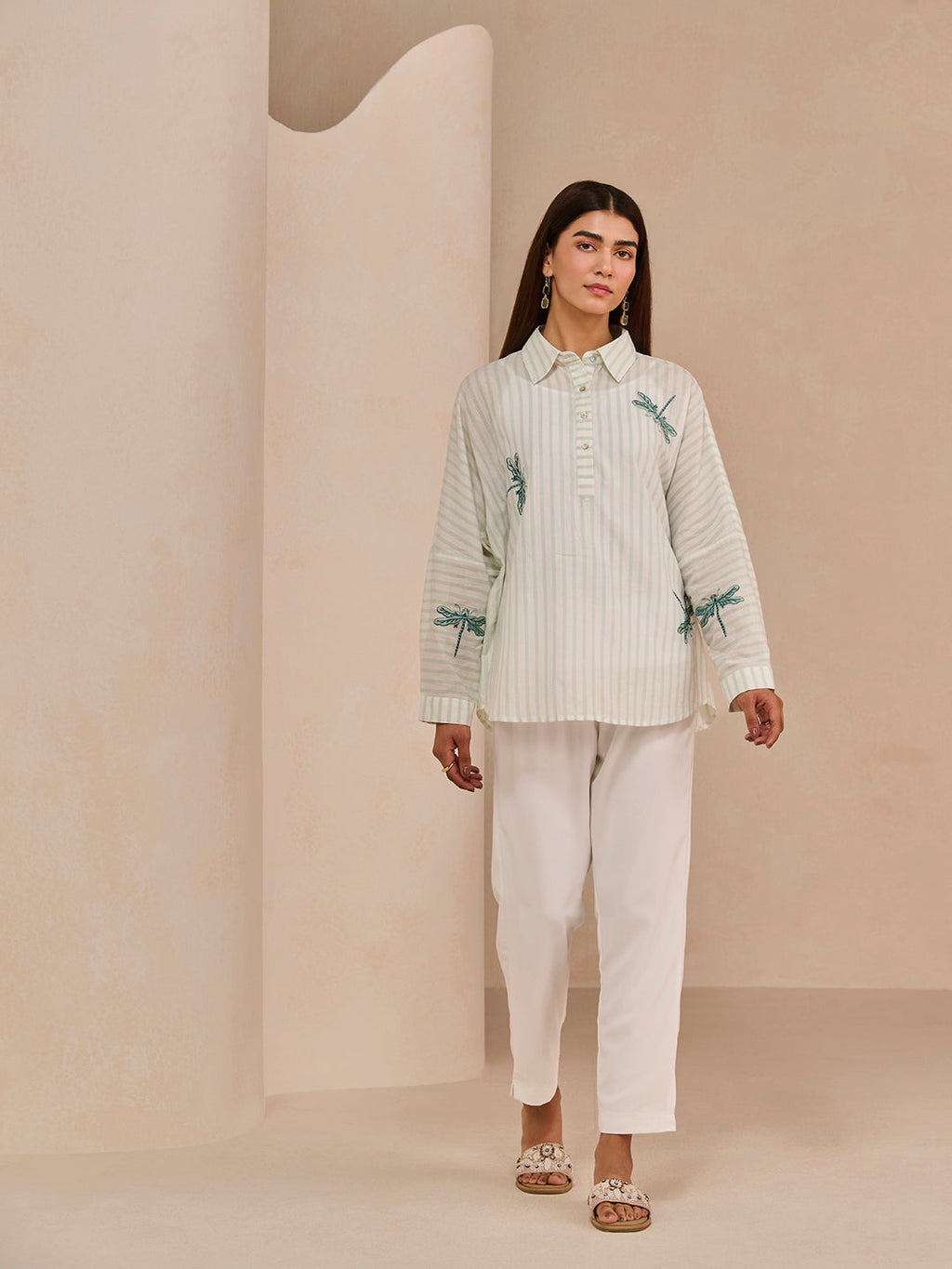 MINT GREEN HATCH SHIRT