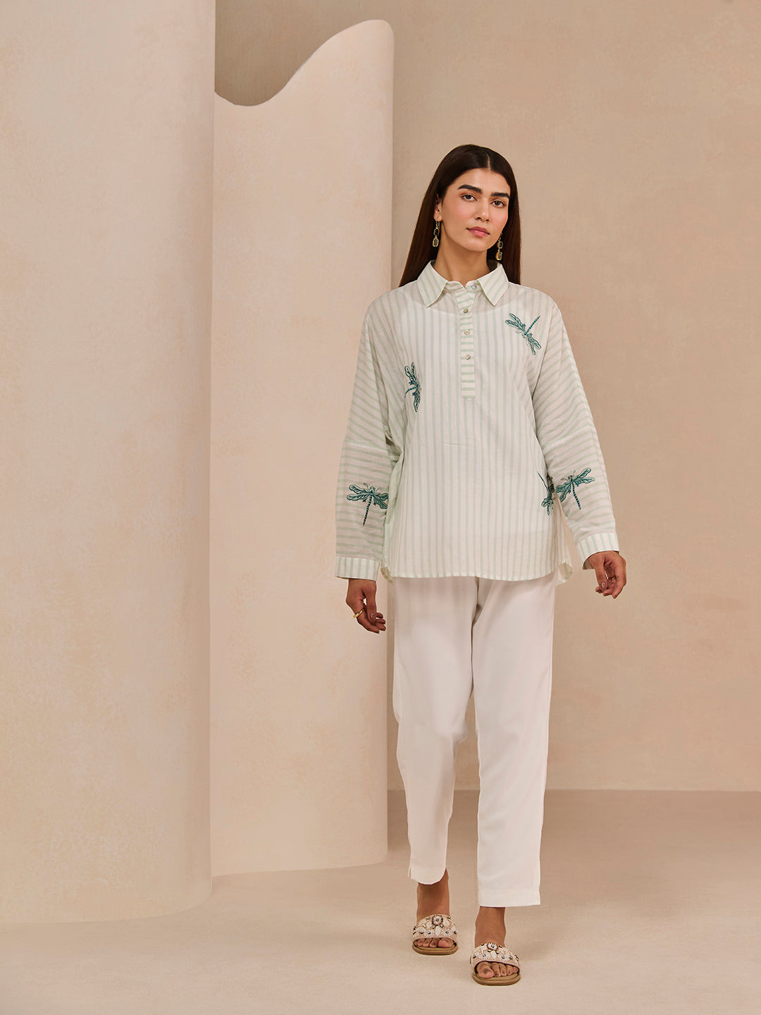 MINT GREEN HATCH SHIRT