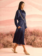 NAVY FLOX DRESS