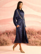 NAVY FLOX DRESS
