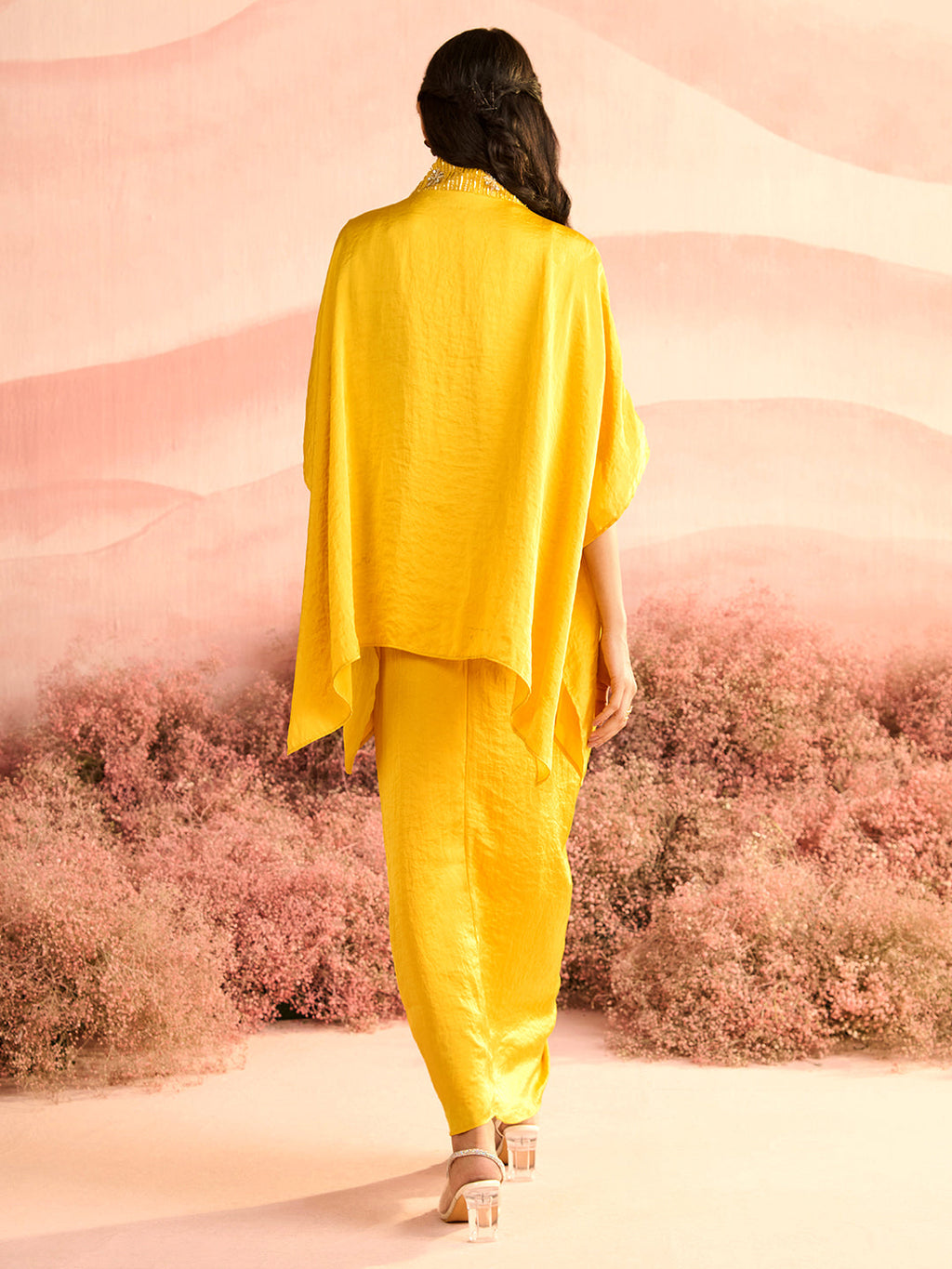 MUSTARD TULE DRESS