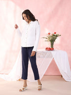 WHITE CABLE SHIRT