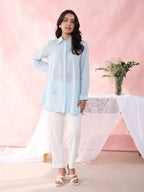 BLUE HEART CRYSTALLINE SHIRT