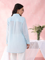 BLUE HEART CRYSTALLINE SHIRT