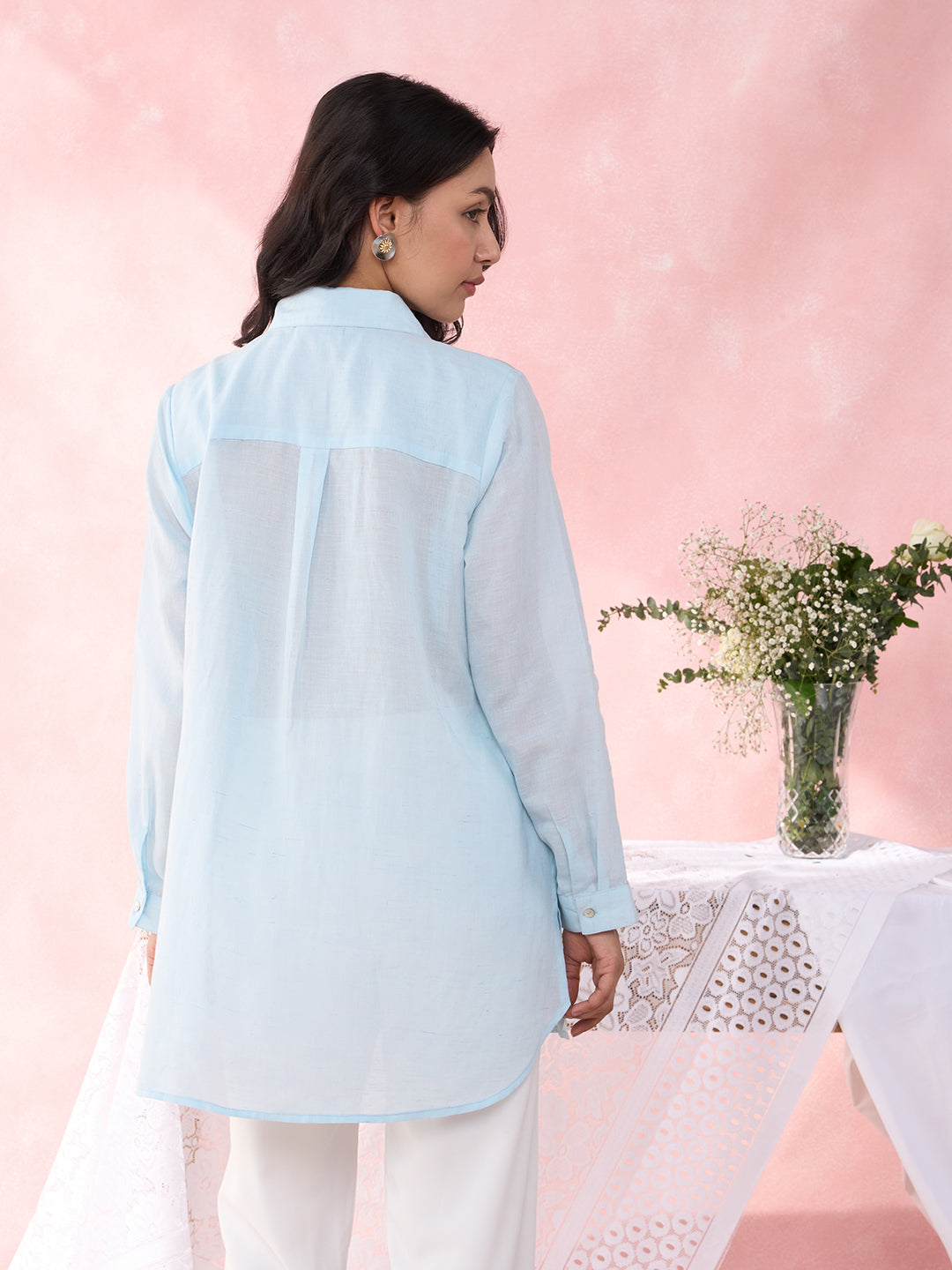 BLUE HEART CRYSTALLINE SHIRT