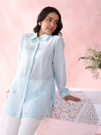 BLUE HEART CRYSTALLINE SHIRT